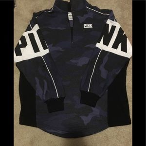 Victoria’s Secret pink Blue Camo half zip tunic M